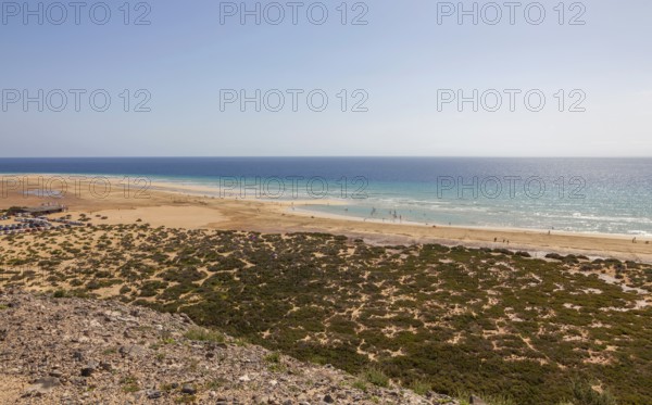 View of the Playa de Sotavento, Jandia, Fuerteventura, Canary Islands, Spain, Europe