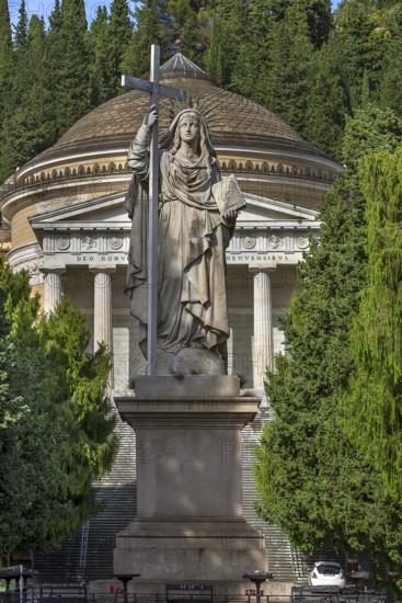 Sculpture of a saint in the Staglieno Monumental Cemetery, Cimitero Monumentale di Staglieno,