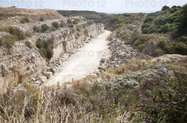 Disused quarry, Isle of Portland, Dorset, England, UK