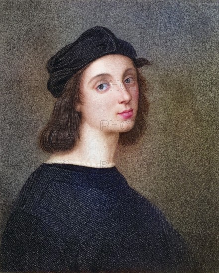 Sanzio Raffaello 1483-1520, Italian painter and architect. From the book Gallery of Portraits,