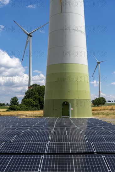 Wind farm near Lichtenau, Ostwestfalen-Lippe, a 100 kW solar power system was installed on the