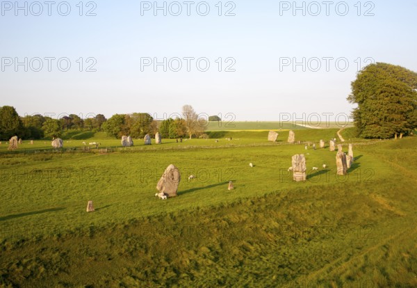 Neolithic stone circle and henge at Avebury, Wiltshire, England, UK