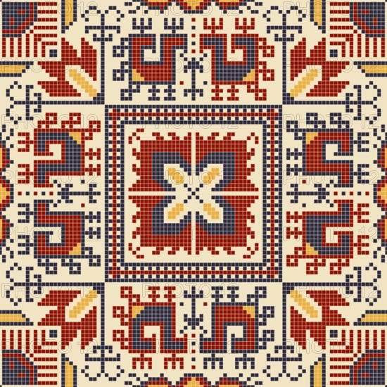Traditional Bulgarian embroidery vector pattern