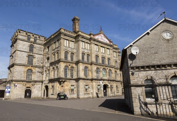 Anglo-Bavarian Brewery building built 1864, Shepton Mallet, Somerset, England, UK now Anglo Trading