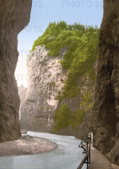 Lutschinen, Aareschlucht, Berner Oberland, Schweiz, Historische, digital restaurierte Reproduktion