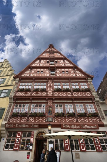Historic half-timbered house, German house, built 15th century, façade late Renaissance 1593/94.