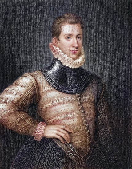 Sir Philip Sidney 1554-1586, English poet, courtier and soldier. From the book Lodges British