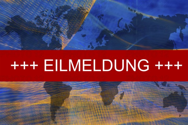 Symbolic image: The word breaking news on an abstract background