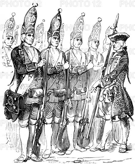 The Potsdam Giant Guard or Long Guys, Regiment of Frederick William I, soldiers in uniform with
