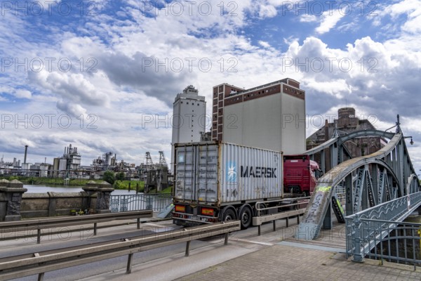 Rhine harbour Krefeld, inland port, 4th largest public port in North Rhine-Westphalia, trimodal