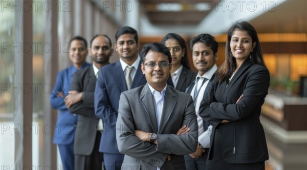 Team of successful indian and middle eastern lawyers and legal specialists, AI generated