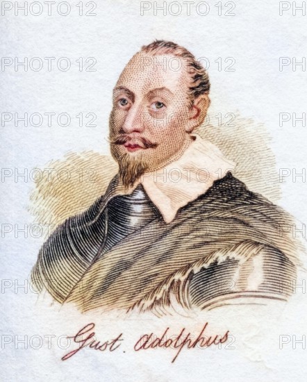 Gustavus Adolphus II 1594-1632 King of Sweden from the book Crabbs Historical Dictionary from 1825,