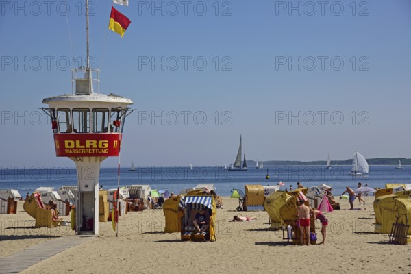 Europe, Germany, Schleswig Holstein, Baltic Sea, Lübeck-Travemünde, beach, beach chairs, Hamburg,