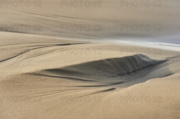 Mold sand on the beach "Platja del Fangar", coast, nature reserve, ebro delta, Catalonia, Spain,