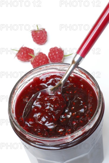 Raspberry jam, raspberry jam, spoon, Raspberry (Rubus idaeus)