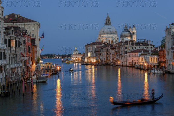 View from the bridge Ponte de L'Accademia to the Canal Grande and the Basilica Santa Maria della