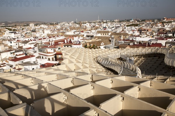 Metropol Parasol wooden structure in La Encarnación square, Seville, Spain designed by architect
