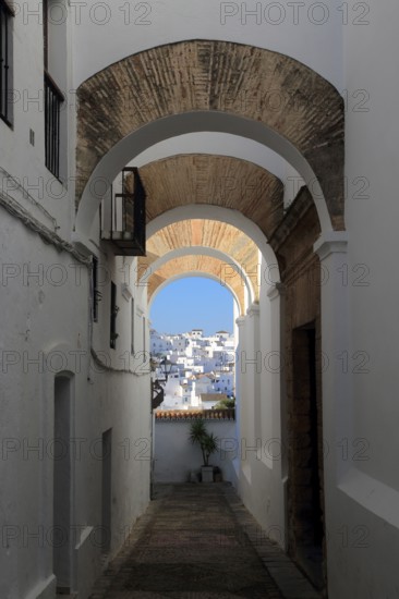 Traditional whitewashed buildings in Vejer de la Frontera, Cadiz Province, Spain, Europe