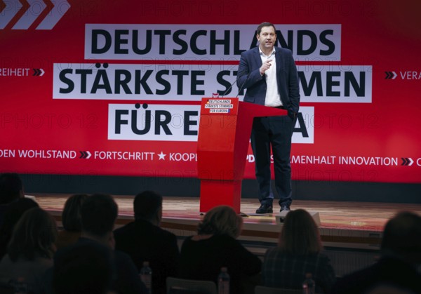 Lars Klingbeil, Federal Chairman of the SPD, recorded at the European Delegates' Conference of the