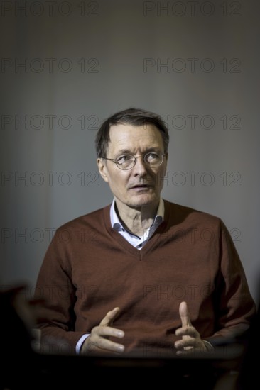 Karl Lauterbach (SPD), Federal Minister of Health, recorded during an interview at the Federal