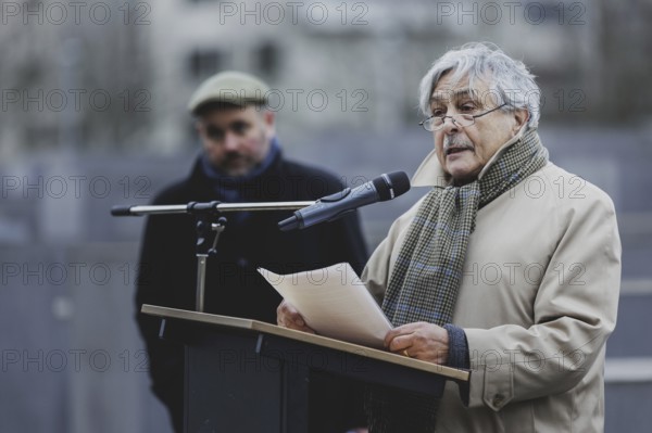 Christian Pfeil, contemporary witness and Holocaust survivor, photographed as part of the