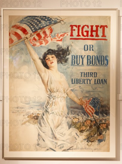 First world war USA American propaganda poster, 'Fight or Buy Bonds', Third Liberty Loan