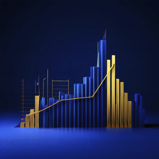 Abstract wallpaper illustration symbolizing finance and business, AI generated