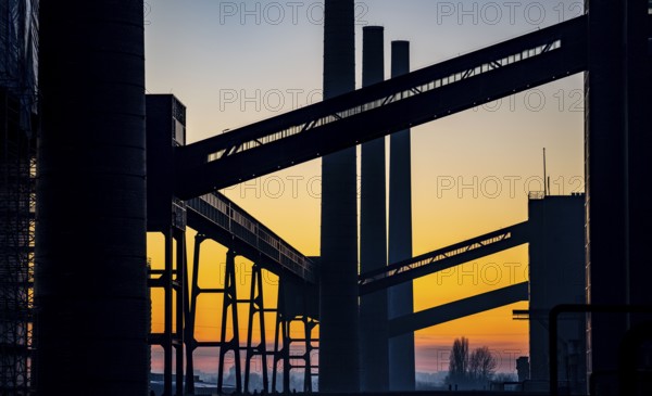Zollverein Coal Mine Industrial Complex World Heritage Site, Zollverein coking plant, chimneys and