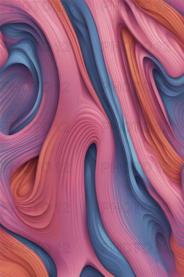 Seamless abstract pattern of vector fluid curved lines creating a dynamic ripple effect in vibrant