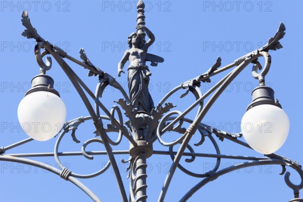 Candelabra in the Piazza del Duomo, in the baroque historic centre of Catania, Sicily, Italy,