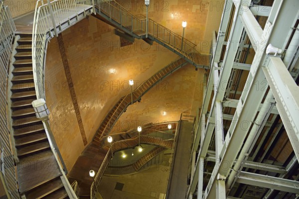 Europe, Germany, Hamburg, City, Harbour, Old Elbe Tunnel under the Elbe, restored east tunnel,
