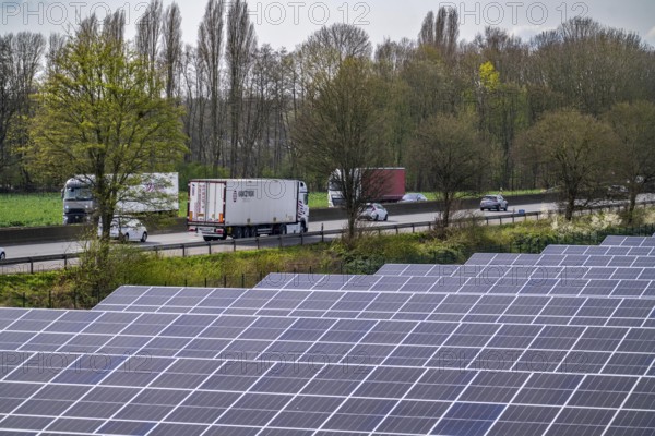 Solar park near Neukirchen-Vluyn, along the A40 motorway, over 10, 000 solar modules spread over 4