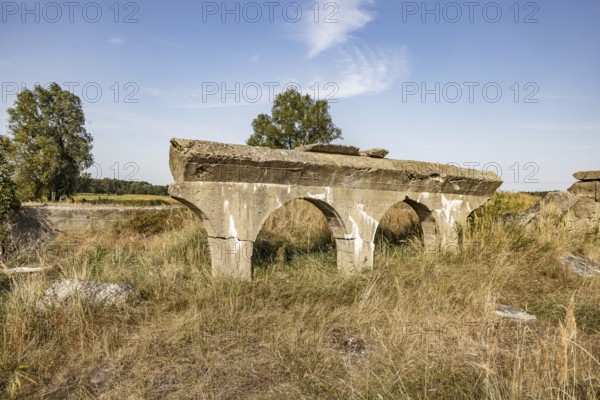 Blasted bunkers in the Peene meadows near the Historical-Technical Museum. National Socialists