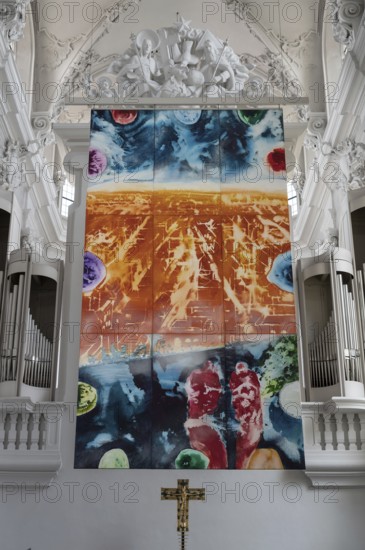 Luminous altarpiece by the painter Jacques Gassmann, Heavenly Jerusalem created in 2011, St
