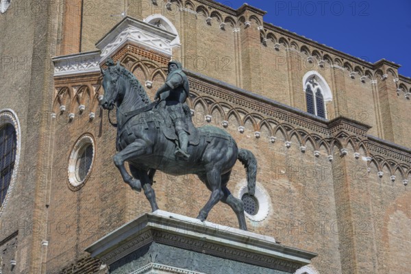 Basilica dei Santi Giovanni e Paolo and equestrian statue of Bartolomeo Colleoni, Venice,