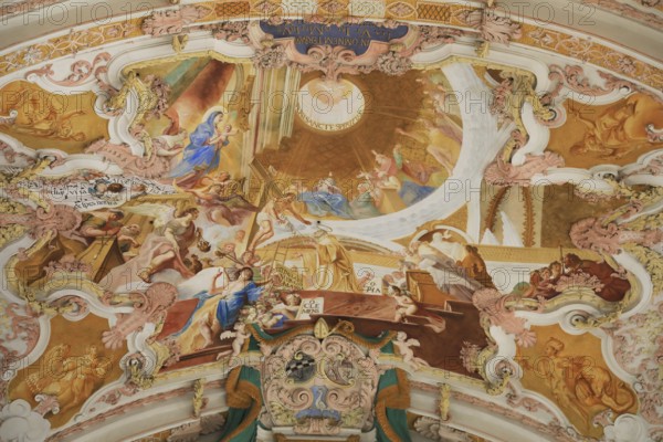 Fresco cycle, ceiling frescoes, interior of the Cistercian abbey church Fürstenfeld in