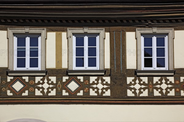 Franconian half-timbered house in Hassfurt, market square, Hassberge district, Lower Franconia,