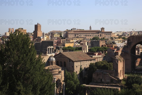 View from Monte Palatino, Palatine Hill, of the historic centre of Rome, Italy, Europe