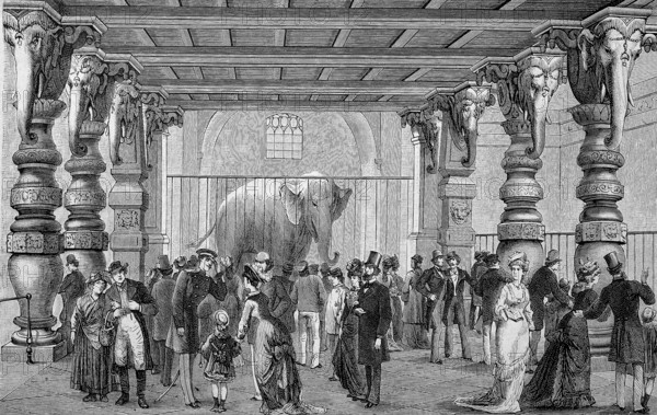 The Elephant House in the Berlin Zoological Garden, Berlin, Germany, Historical, digitally restored