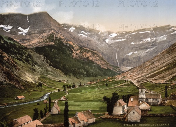 La Cirque, Gavarnie, Pyrenees, France, ca 1890, Historical, digitally restored reproduction from a