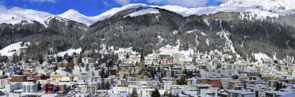 City panorama of Davos, Switzerland, Europe