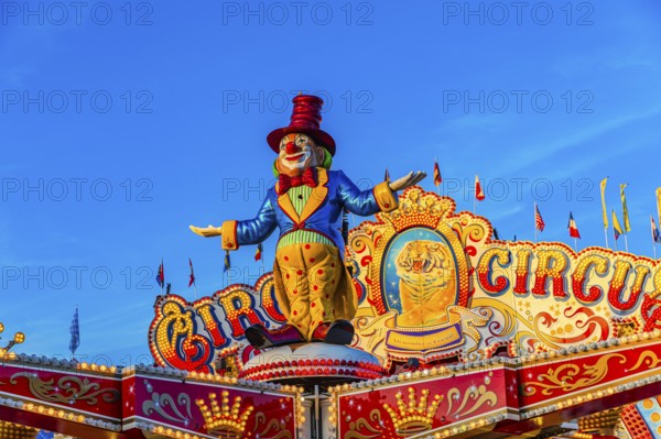 Clown figure in the round and high ride Circus Circus, Oktoberfest, Festwiese, Theresienwiese,