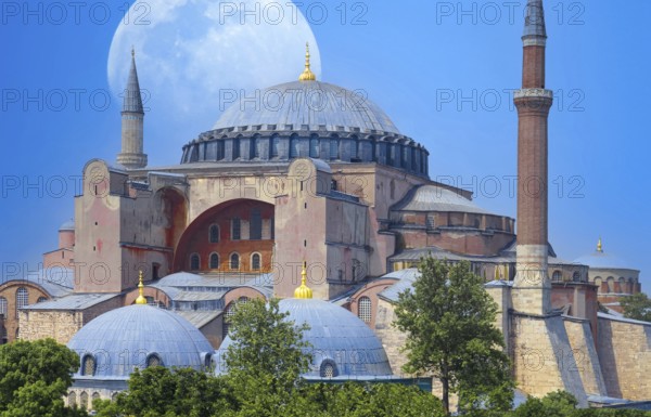 Hagia Ayasofya Sophia Grand Mosque in Istanbul, one of the main tourist city attractions and travel