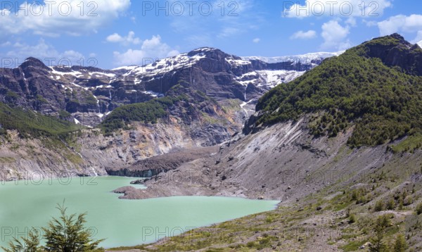 Argentina, Bariloche, Ventisquiero Negro waterfall in Patagonia located in Nahuel Huapi national