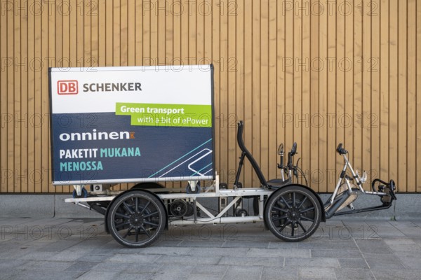 DB Schenker electric vehicle, Oodi Central Library and Cultural Centre, designed by ALA Architects,
