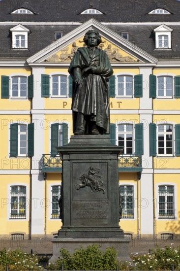 The Beethoven Monument commemorates the famous composer Ludwig van Beethoven on Münsterplatz, Bonn,