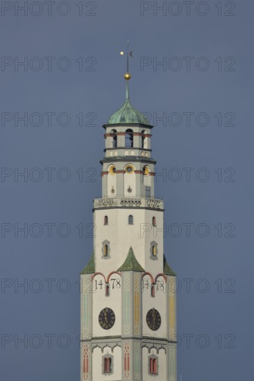 Mould tower built in 1478 and landmark, Lauingen, Donauried, Bavaria, Germany, Europe