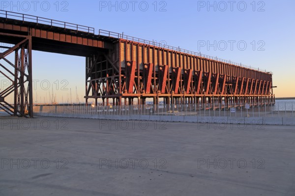 El Cable Inglés raised railway line, Almeria city, Spain built 1902-1904 for iron ore export