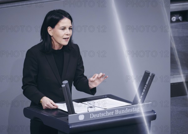 Annalena Bärbock (Alliance 90/The Greens), Federal Minister for Foreign Affairs, delivers a speech