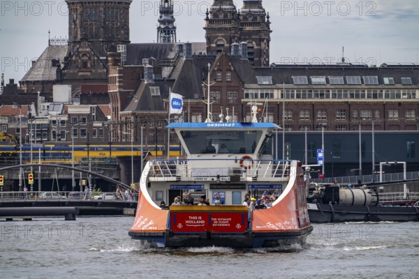 GVB ferries for pedestrians and cyclists across the river Ij, at Amsterdam Centraal station, free